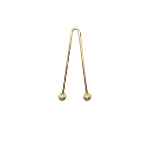 Metal V-shaped accessory for clothing, 31x66 mm