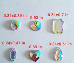 Mini AB Crystals Set, Crystal, Various Shapes - Img 3