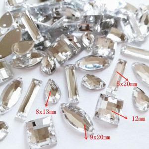 Mini Sewing Crystals, Various Shapes - Img 2