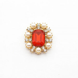 Opaque Crystal and Pearl Pendant, 23x27 MM - Img 5