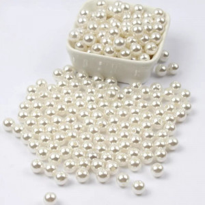 Plastic Pearl with Sewing Hole, 10 mm, Ivoire