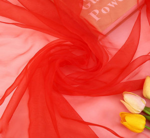 Premium Fine Tulle, 3 M Wide, Red