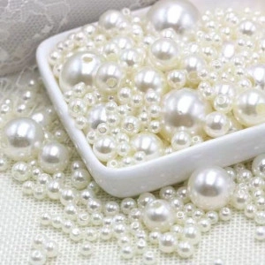 Set Perle cu Gaura, Ivoire, Diverse Dimensiuni