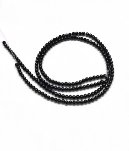 Sirag Agate 4mm, Negru (aprox. 90 buc/sirag)