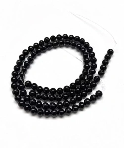Sirag Agate 8mm, Negru (aprox. 45 buc/sirag)