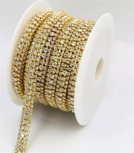 Three Rows Rhinestones Decorative Chain - Img 4