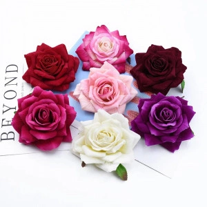 Trandafiri Decorativi din Catifea, 10 cm (5 bucati/set)