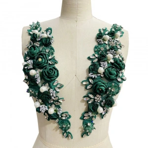3D Flowers Crystals Coupon, Imperial Green