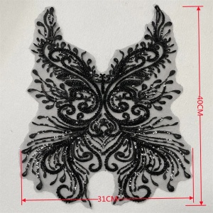 Bead Embroidered Applique, 40x31 cm - Img 3