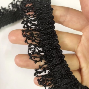 Black Bead Fringes, 3cm - Img 3