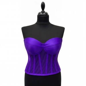 Corset Mov Cu Cupe, Material Satin