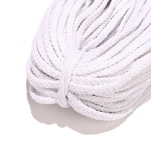 Cotton White Drawstring, Impletit, 6-12mm