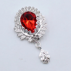 Crystal and Leaf Pendant Buttons, 27x50 MM - Img 2