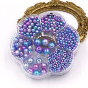 Cutie Perle cu Gaura, Multicolore, Diverse Dimensiuni, (1150 bucati) - Img 3