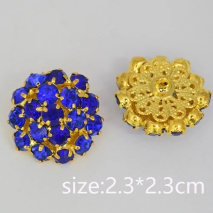 Elegant buttons with crystals, 23mm (5 pieces/set) - Img 5