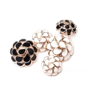 Flower Metal Buttons, 20mm, (6 Pieces/Set)