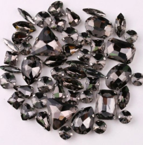 Glass Black Crystals Set