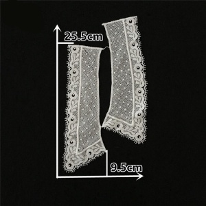 Guler Alb Brodat, 24.5 x 9.5 cm - Img 2