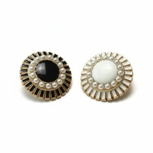 Metal Pearl Buttons, 23mm (1pc)