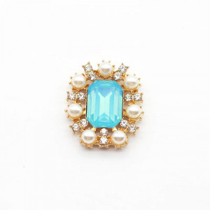 Opaque Crystal and Pearl Pendant, 23x27 MM - Img 6