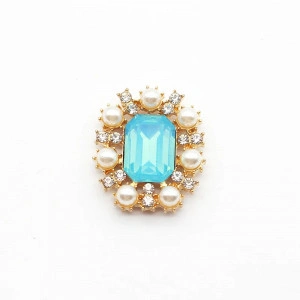 Opaque Crystal and Pearl Pendant, 23x27 MM - Img 6