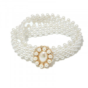 Oval Elastic Elastic Band in Pearls - Img 2