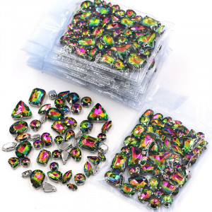 Rainbow Sewing Crystals Set, Silver Base - Img 3