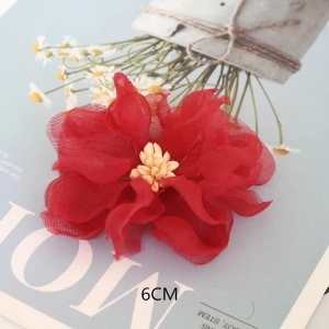 Satin Flowers Set, Burgundy (6 Pieces/Set) - Img 4