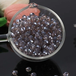 Set Margele Sticla Fatetate, Gri, 6mm