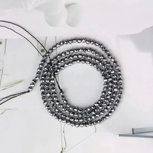 Sirag Hematit 3mm, Argintiu (aprox. 120 buc/sirag)