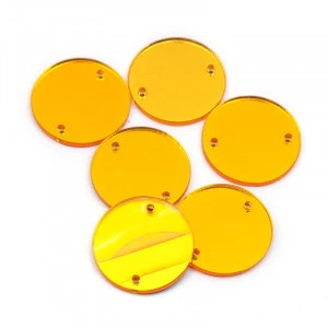Stitching Crystals, Round, Mirror, Gold, (30pcs/pack)