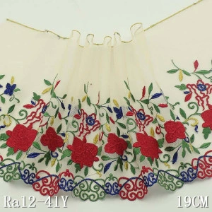Traditional Embroidered Lace with Lurex Thread, 19 cm - Img 4