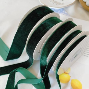 Velvet Ribbon, Imperial Green, 1cm/2.5cm/4cm - Img 2