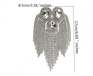 Waterdrop Glass Epaulettes  - crystals, fringes - Img 2