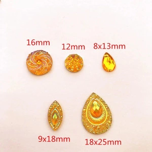 Yellow Topaz Yellow Sewing Stones, Acrylic, (50 pieces/set) - Img 2