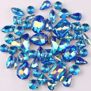 AB Glass Blue Crystals Set