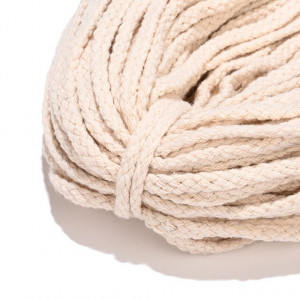 Beige Cotton Snur, Impletit, 6-12mm