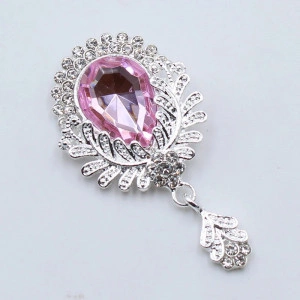 Crystal and Leaf Pendant Buttons, 27x50 MM - Img 3