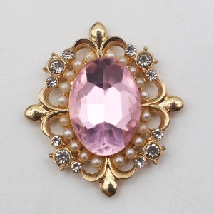 Crystal and Pearl Pendant, 32x30 MM - Img 3
