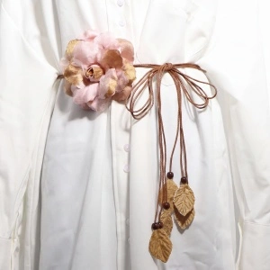 Curea Decorativa Talie cu Floare 3D, Nude - Img 2