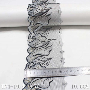 Dantela Brodata cu Lurex, 10.5 cm - Img 5