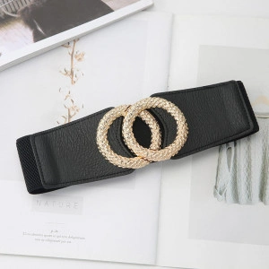 Elasticated Waist Belt with Round Buckle