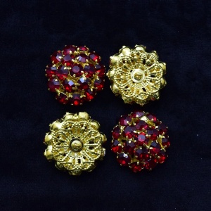 Elegant buttons with crystals, 23mm (5 pieces/set) - Img 6