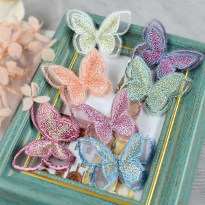 Embroidery Lurex Butterflies (per piece)