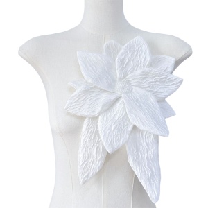 Floare 3D Alba cu Margele, 25x35 cm