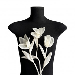 Floare Decorativa Magnolie Textil, 35x7 cm (2 bucati/set)