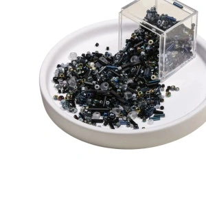 Margele tubulare mixte Miyuki Negru (5g)