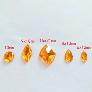 Mini Acrylic Stitching Crystals, Dark Yellow - Img 2