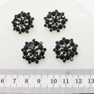 Nasturi Cristale Negre, 22mm, (1 Buc) - Img 2