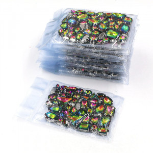 Rainbow Sewing Crystals Set, Silver Base - Img 4